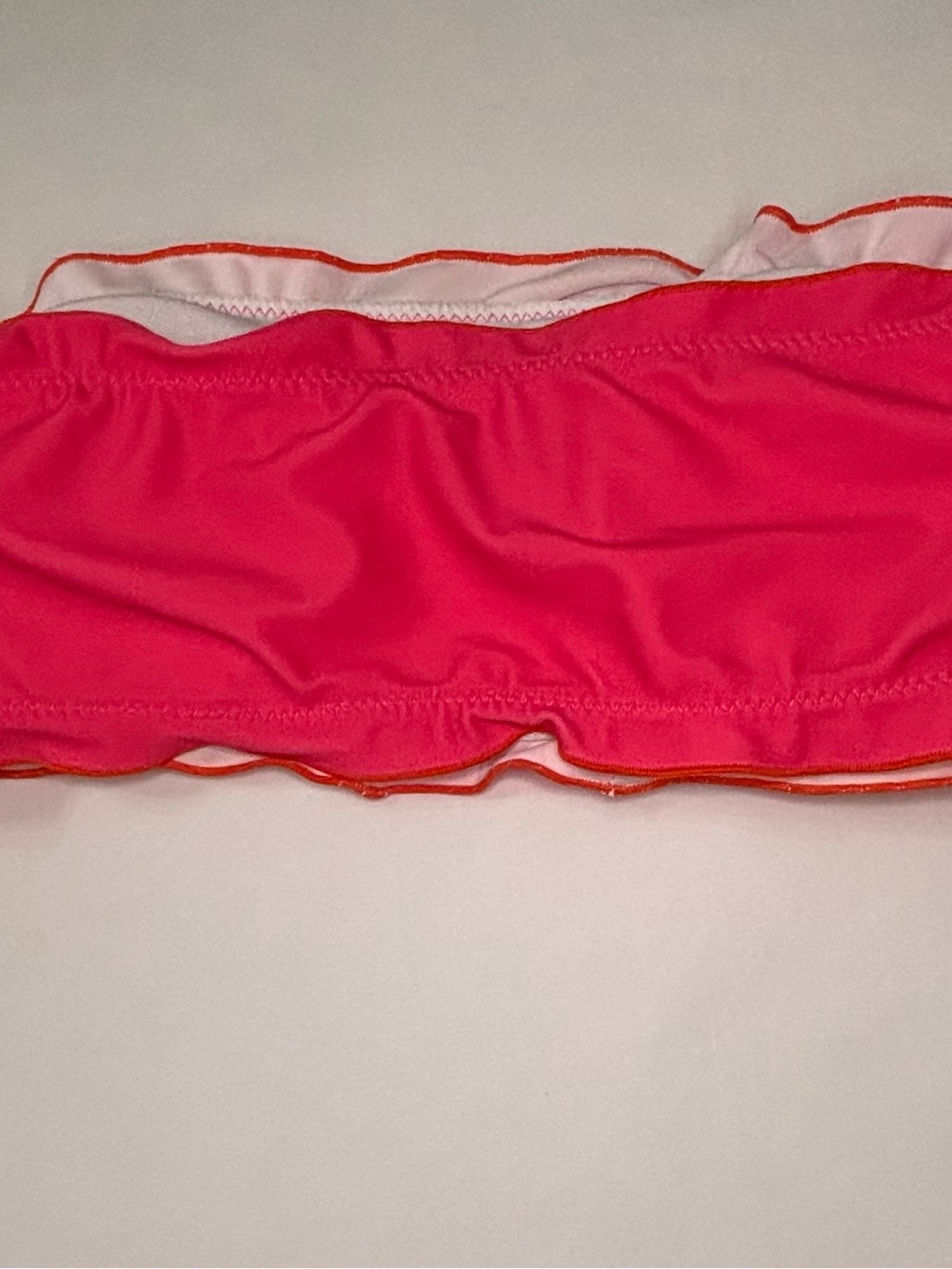SHEIN Colorblock Bandeau Bikini Top in Red, Pink, Coral Sz S - Picture 3 of 5